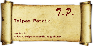 Talpas Patrik névjegykártya