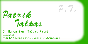 patrik talpas business card